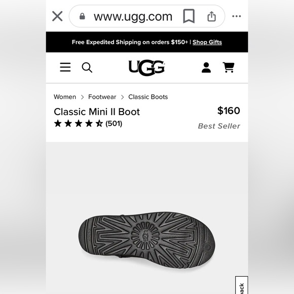 UGG Black Classic Mini ll Boots, Size 9. Fast Shipping! Non smoking home. - Picture 5 of 11